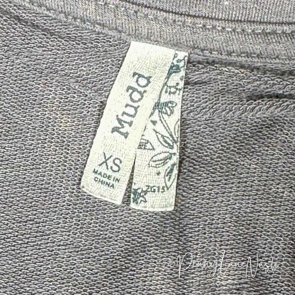 Mudd Lace Up Terry Sweatshirt Quiet Shade - Picture 6 of 9